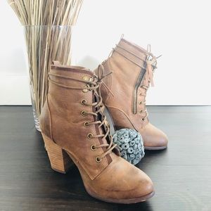 Leather Lace Up Booties